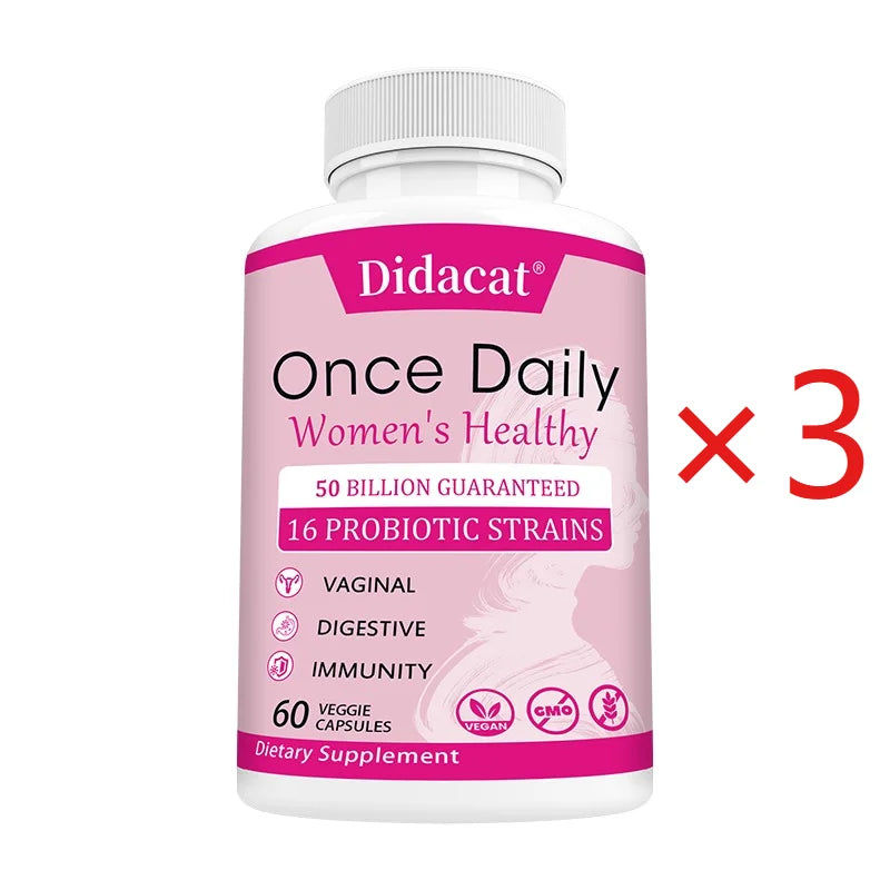 Women's Probiotic & Prebiotic Supplement – 50 Billion CFU Probiotic Supplement Qst 60 count-3 bottle