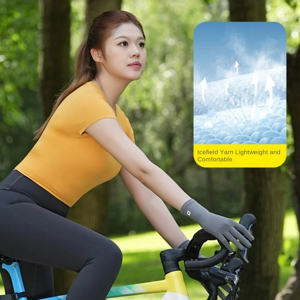 Ice Silk Women's UV Protection Gloves – Breathable & Cooling Sun Protection Gloves Qme