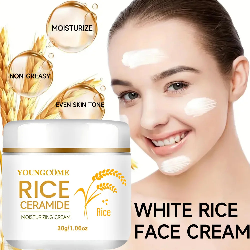 YOUNGCOME White Rice Brightening Face Cream 30/60g Face Moisturizing Cream Qst