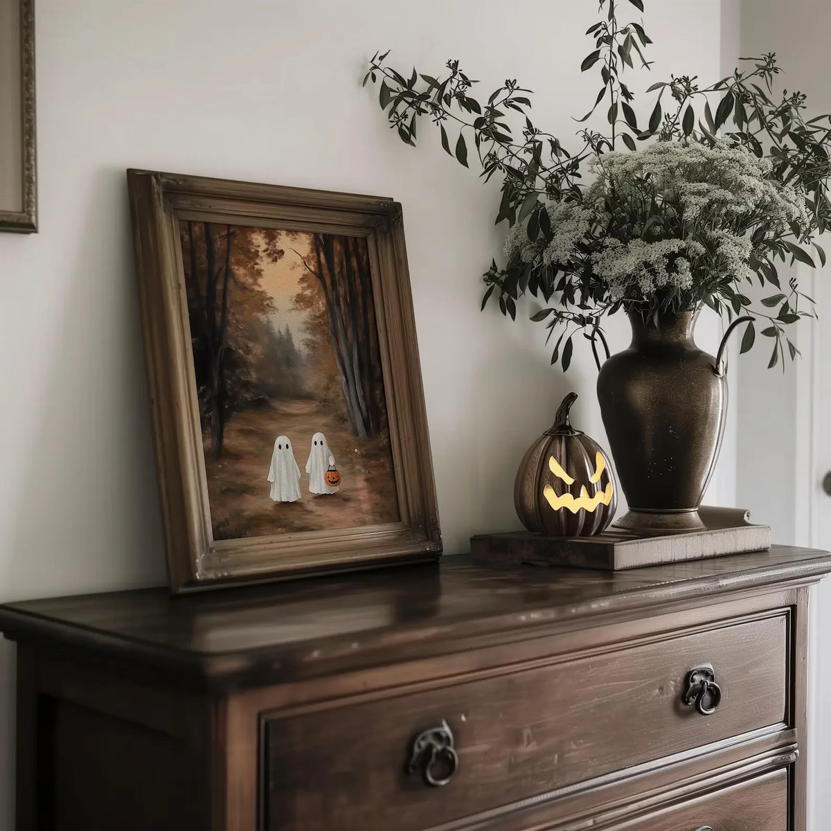 Ghosts Autumn Landscape Halloween Canvas Wall Art Print Canvas Wall Art Qst