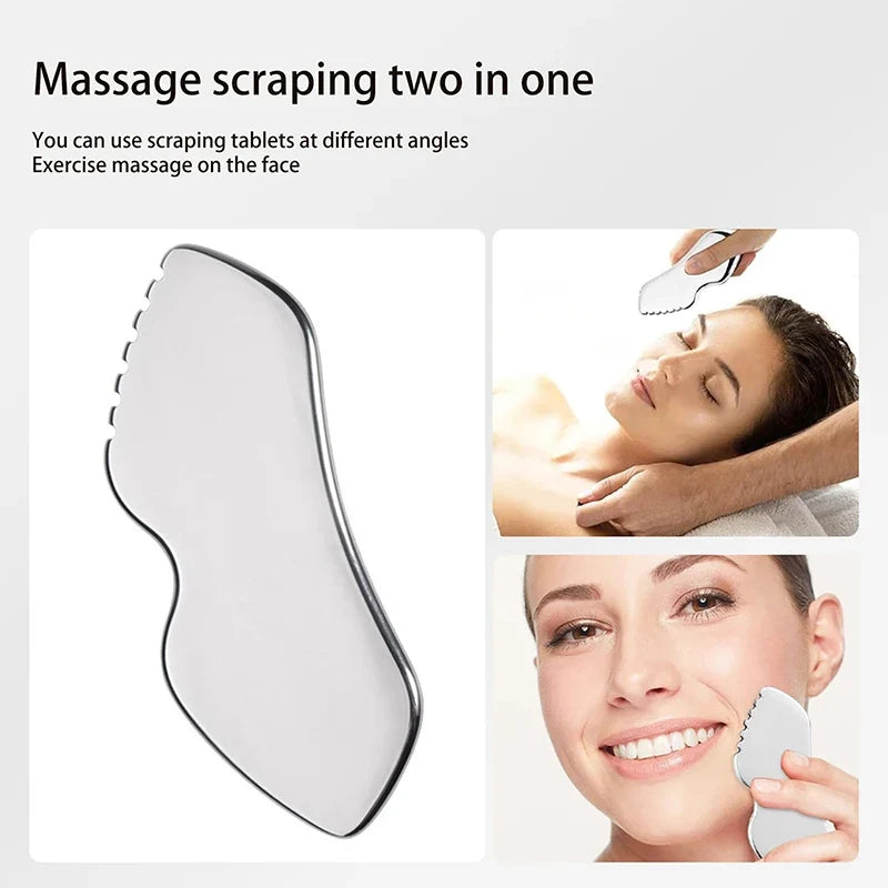 Stainless Steel Gua Sha Scraping Board Body Massager Gua Sha Massager Qme