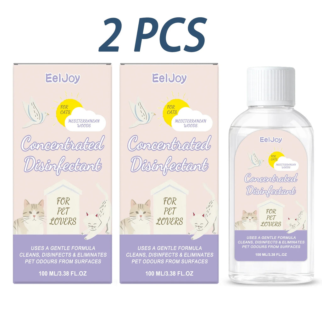 Pet 3-in-1 Concentrated Disinfectant – Cleans, Stain & Odor Pet Disinfectant Cleaner Qme 2 x 100ml Boxed