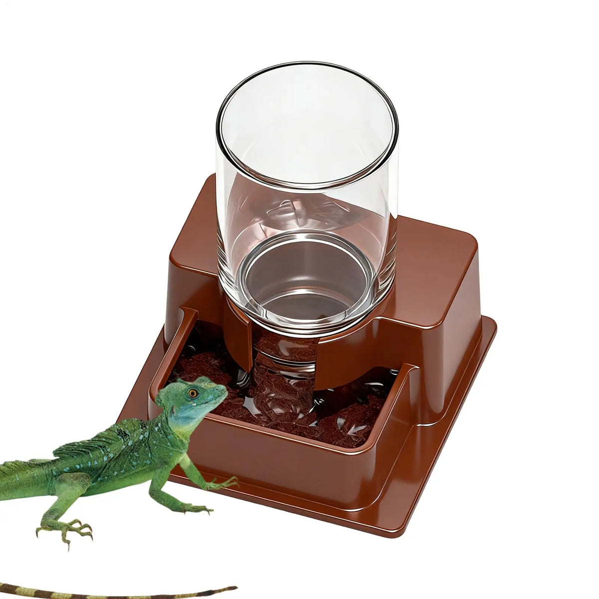 Reptile Automatic Water Fountain Dish for Tortoise & Gecko Reptile Water Dish Qme