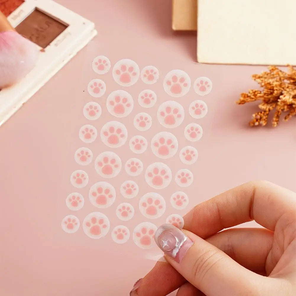Hydrocolloid Pimple Patches 36ct | Cute Cat Paw Shape | Qme Pimple Patch Qme