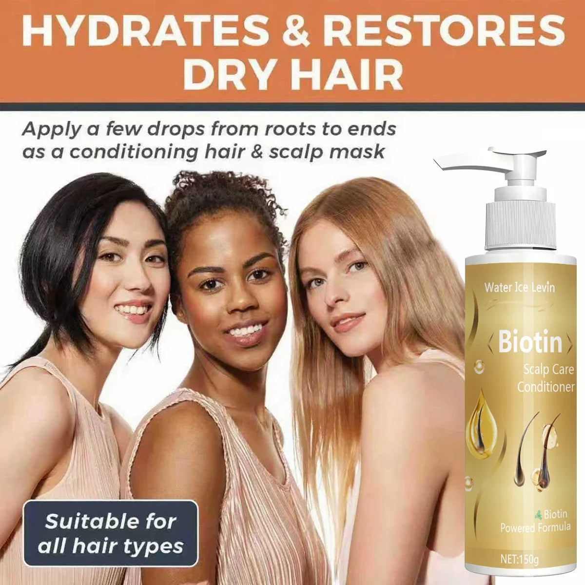 Biotin Conditioner with Collagen & Grape Seed Oil | Qme Hair Conditioner Qme