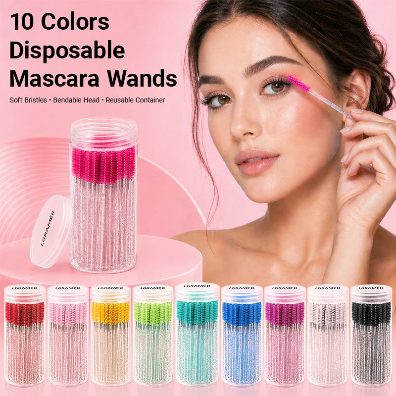 Disposable Mascara Wands & Eyelash Brushes 50/100 Pcs Mascara Wand Set Qst