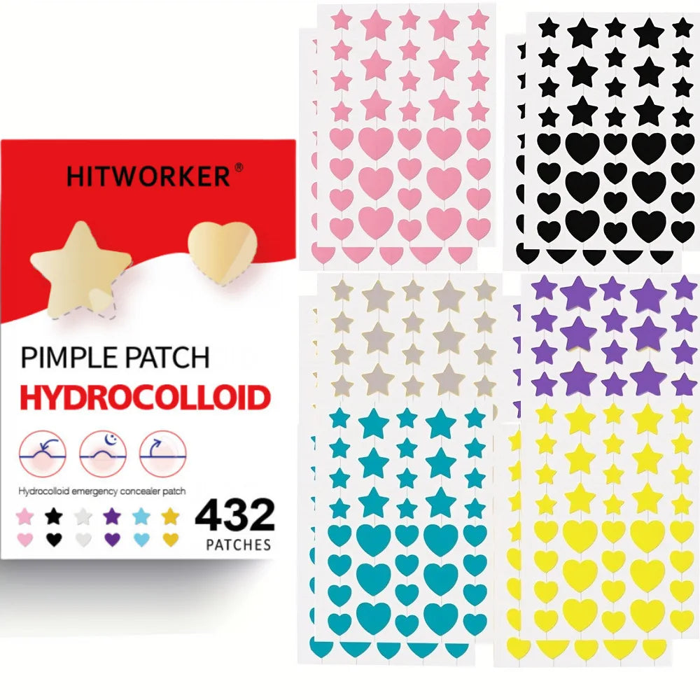 432-Pc Star Acne Patches – Colorful Invisible Spot Covers Acne Patch Stickers Qst