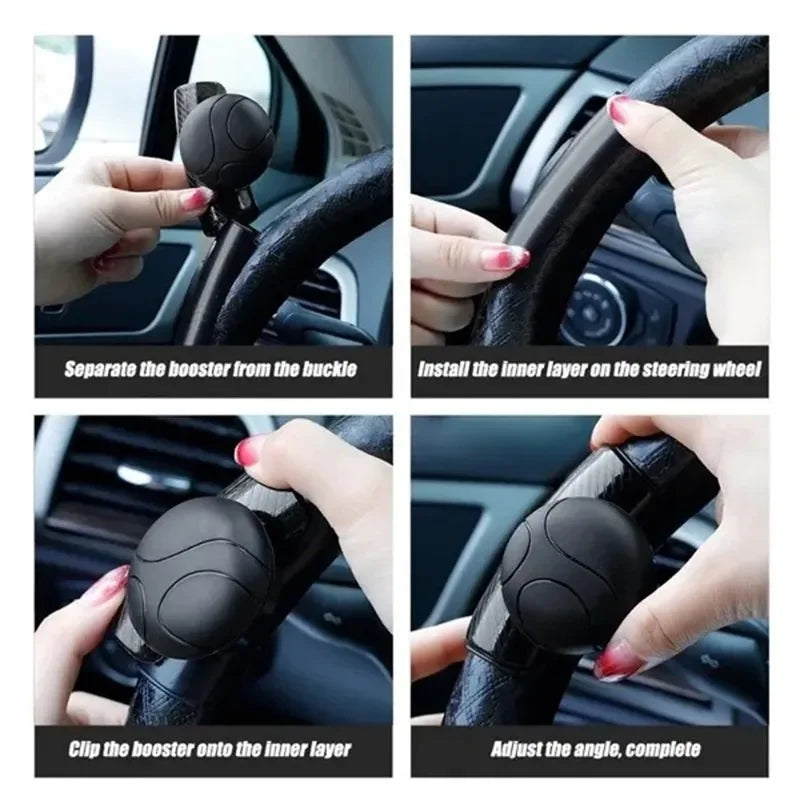 360° Steering Wheel Spinner Knob – One-Hand Rotator Steering Wheel Spinner Qme