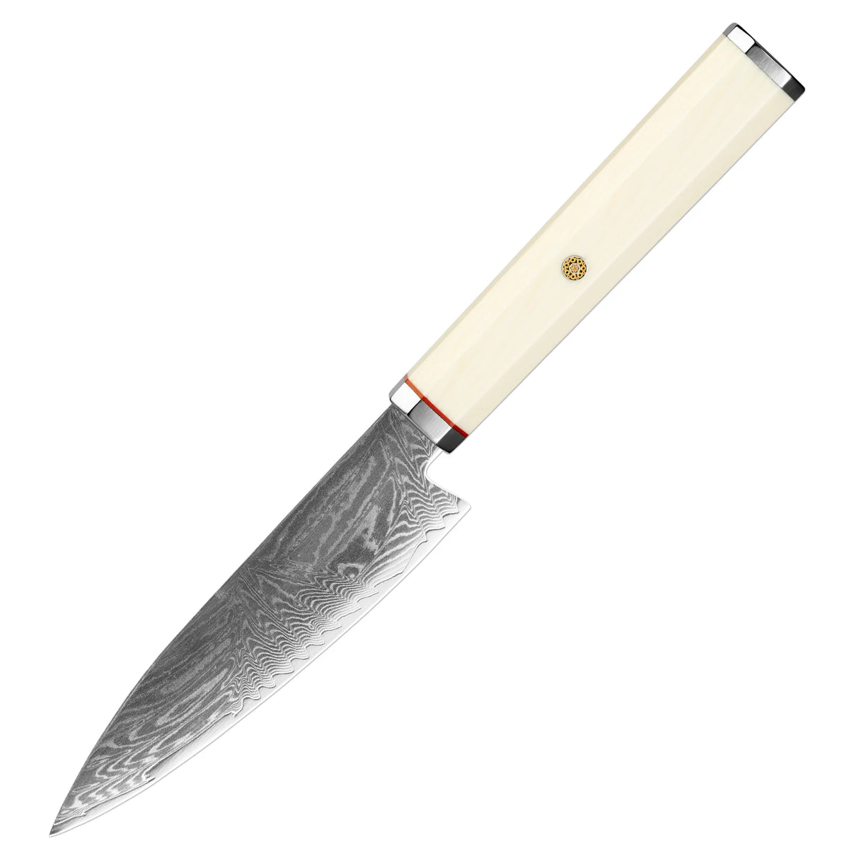 XITUO 6" Kiritsuke Damascus Steel Chef Knife – Ivory Handle Damascus Kitchen Knife Qst Utility Knife