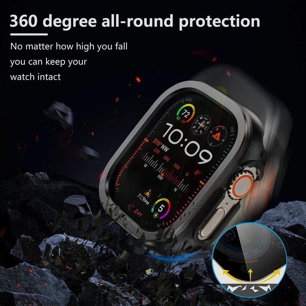 Aluminum Alloy TPU Bumper Case for Apple Watch Ultra 49mm 45mm Watch Bumper Case Qme