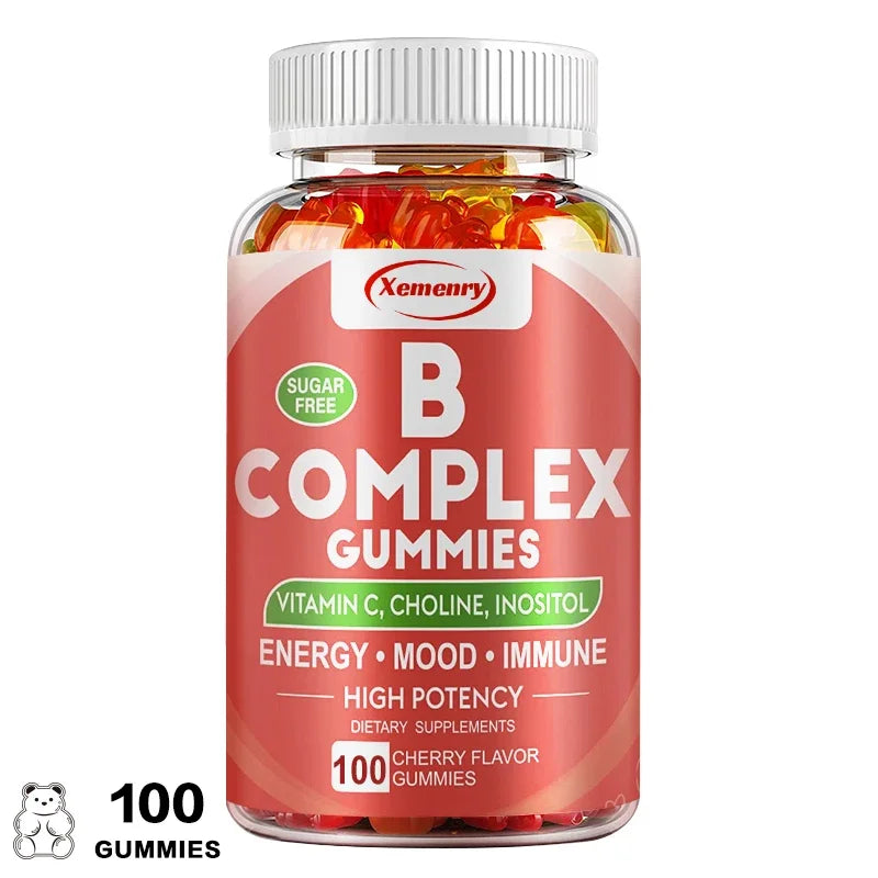 Xemenry Vitamin B Complex Gummies – Energy, Mood & Immunity Vitamin Gummies Qst 100 Gummies