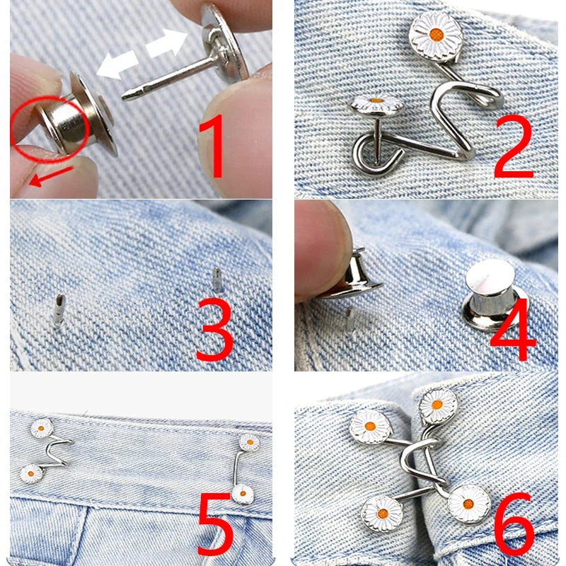 Women's Adjustable Metal Waist Clip Pin for Skirts & Jeans Waist Clip Pin Qme