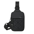 Rhombus Grid Crossbody Bag | Small PU Envelope Shoulder Bag Crossbody Shoulder Bag Qme black