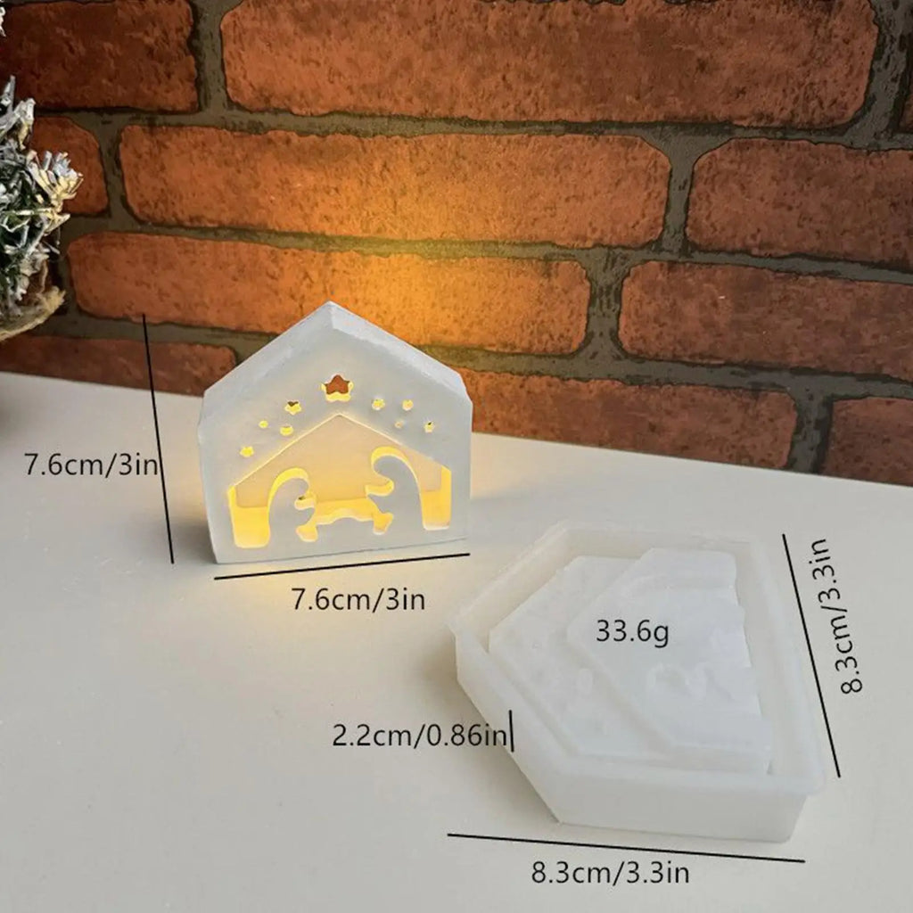 Nativity Scene Silicone Mold – Tealight, Resin & Candle Template Silicone Craft Mold Qme