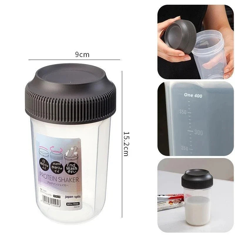 Protein Shaker Bottle 400ml – Fitness Mixing Cup for Men & Women Protein Shaker Bottle Qme