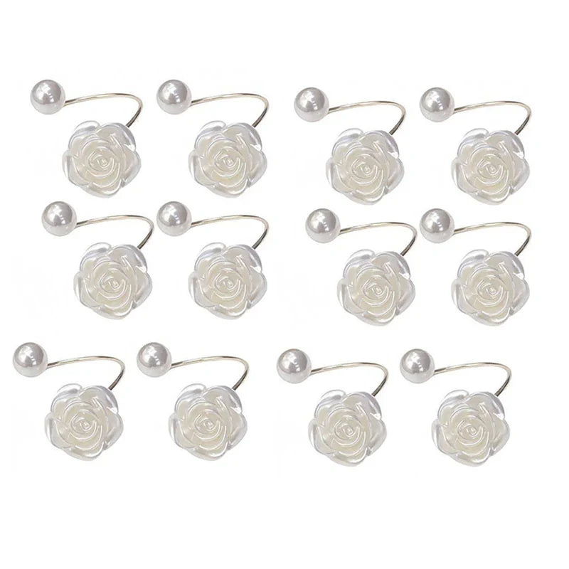 Pearl Rose Napkin Rings | Elegant Table Decor – 3 Colors Napkin Rings Qme 12pcs