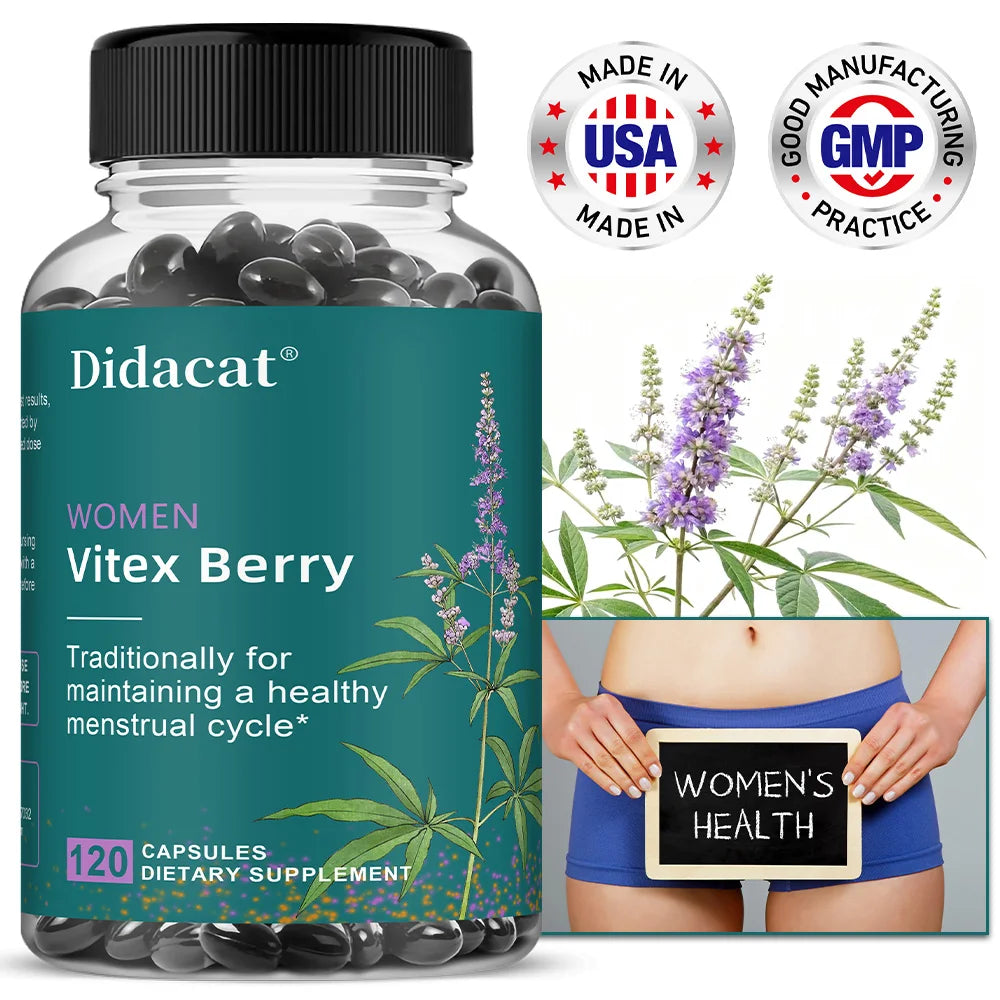 Organic Chasteberry Vitex Capsules – Women's Supplement Herbal Supplement Qst