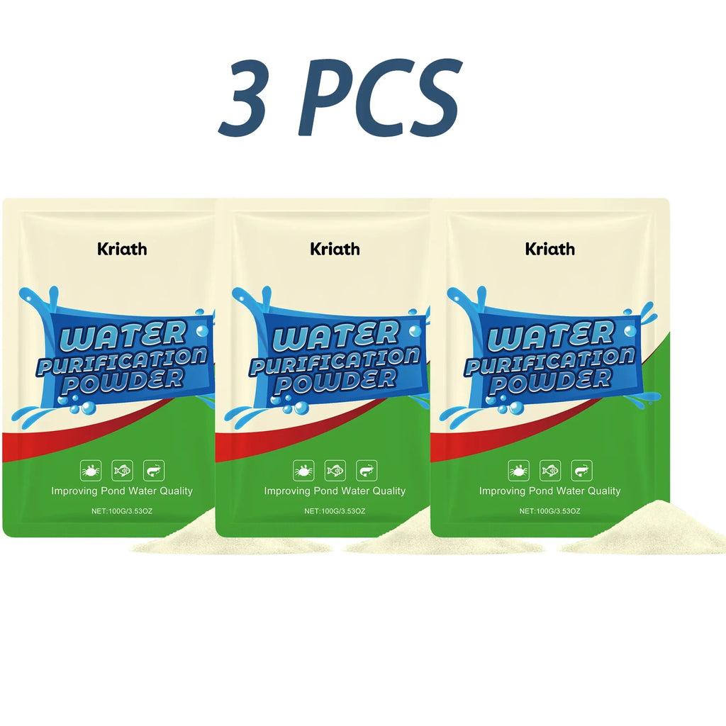 Pond Water Purification Powder – Odor Control & Waste Reducer Pond Water Treatment Qme 3 x 100g Boxed