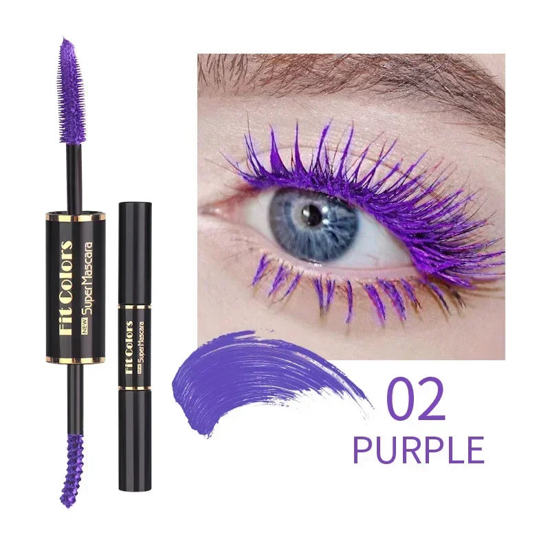 Double Head Colorful Waterproof Mascara – Thick Lash Extension Colorful Mascara Qme