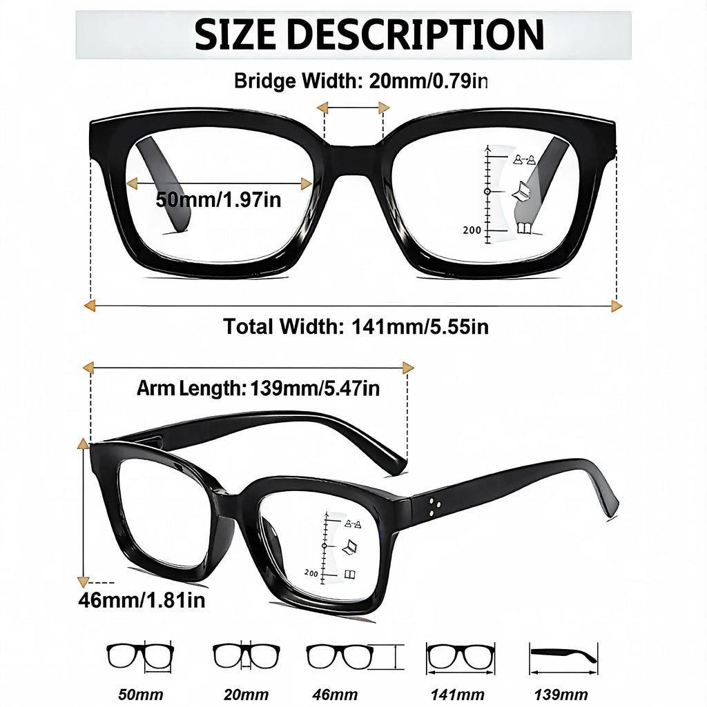 VOPHA Multifocal Progressive Reading Glasses | Blue Light Block Progressive Reading Glasses Qst