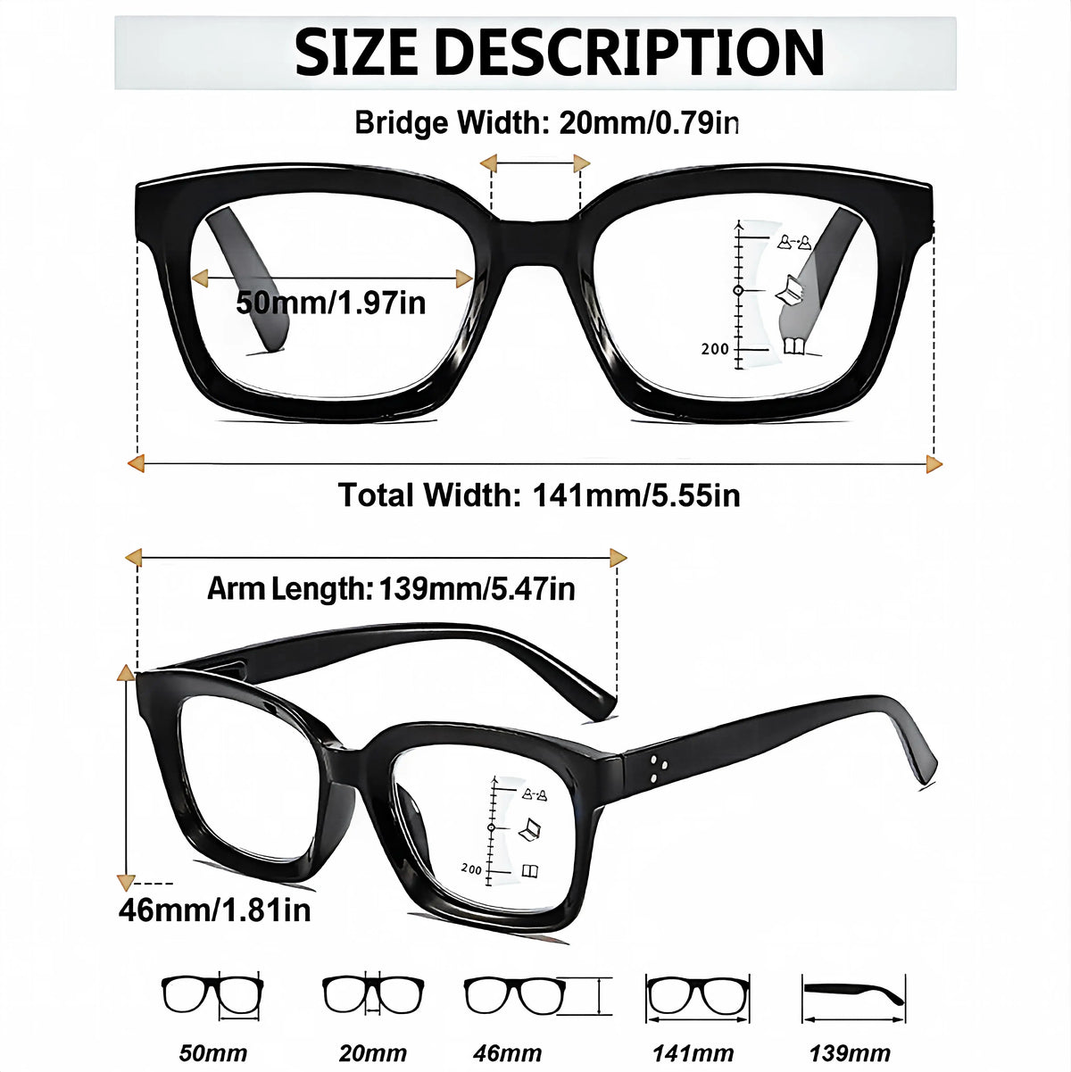 VOPHA Multifocal Progressive Reading Glasses | Blue Light Block Progressive Reading Glasses Qst