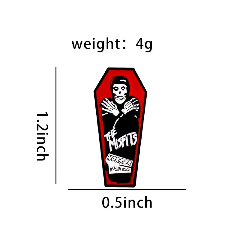 Rock Punk Enamel Lapel Pin – Music Club Horror Brooch Badge Enamel Lapel Pin Qme