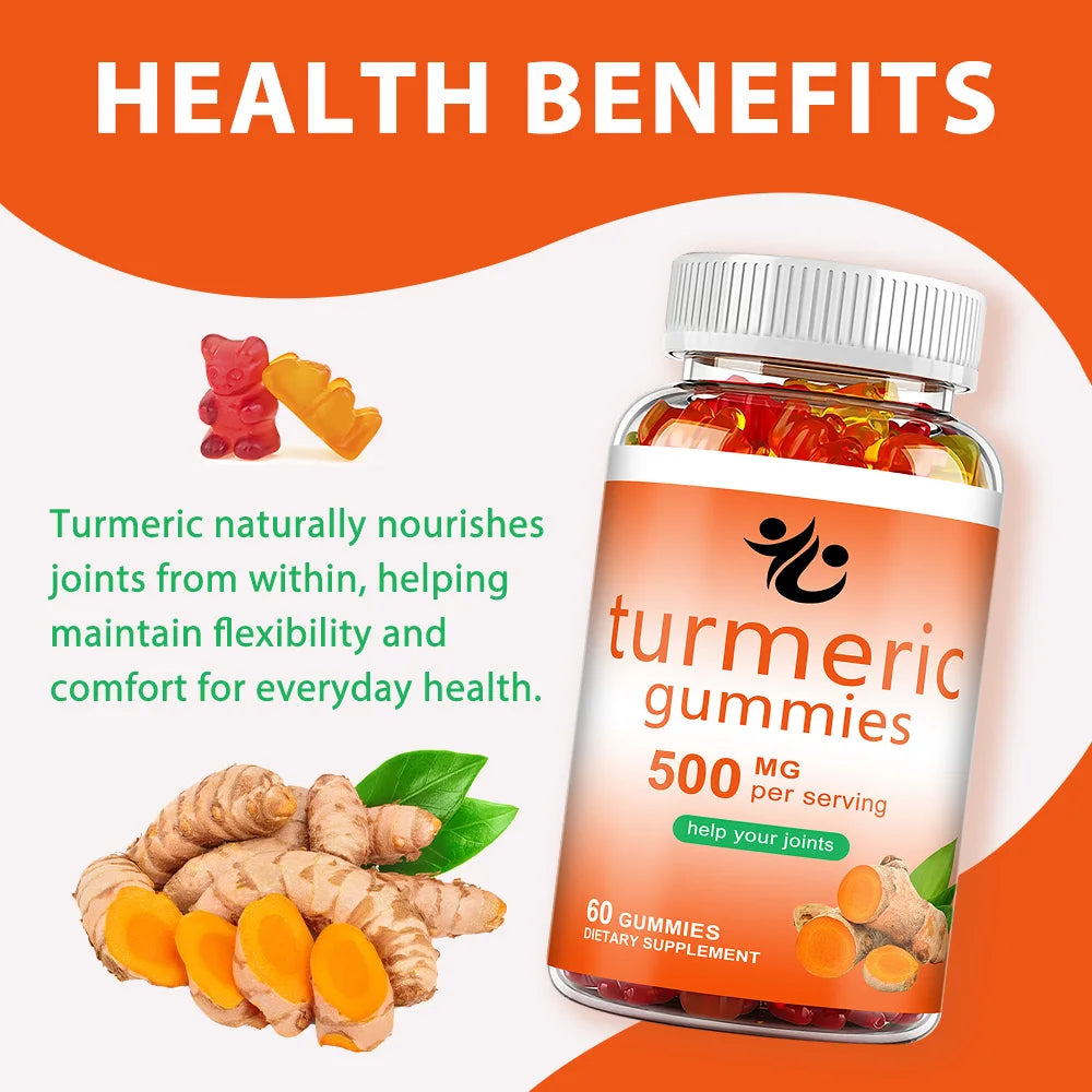Kenofor Turmeric Curcumin Gummies – Immunity & Skin Support Herbal Supplement Gummies Qst
