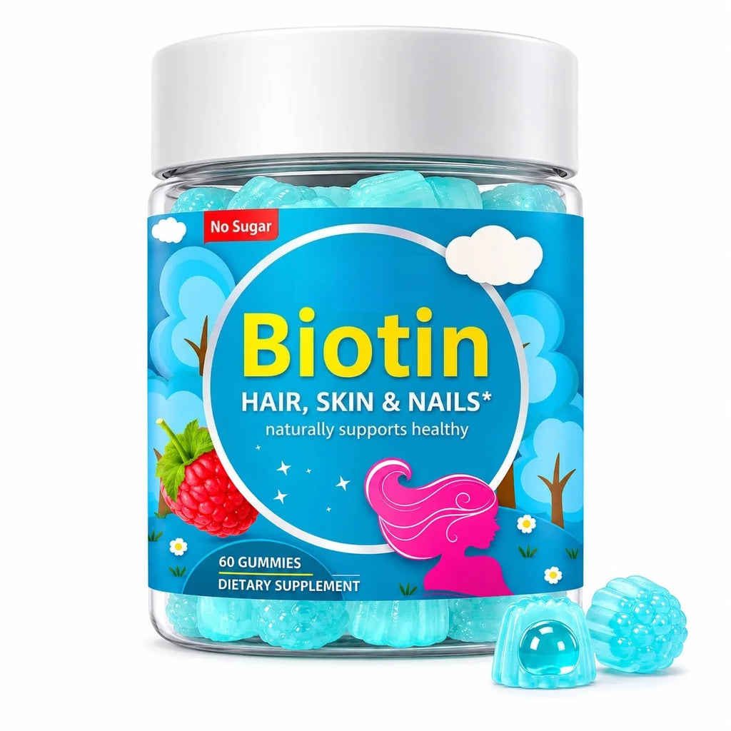 5000mcg Biotin Gummies – Collagen, MSM, Keratin | 60 Count Beauty Supplement Gummies Qst 1botlle