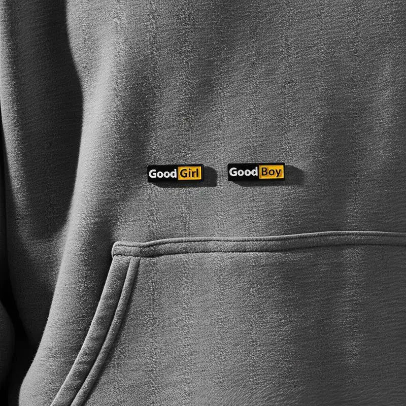 Good Boy Girl Identity Enamel Pin – Unisex Fashion Accessory Enamel Lapel Pin Qme