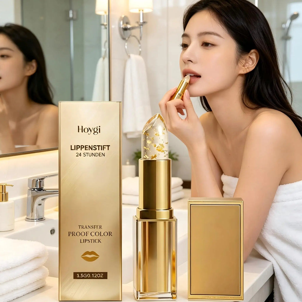 Hoygi Color Changing Lip Balm – Gold Shimmer & Hyaluronic Acid Tinted Lip Balm Qst