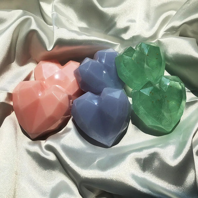 Diamond Heart Handmade Chamomile Facial Soap | Wedding Gift Handmade Bar Soap Qme