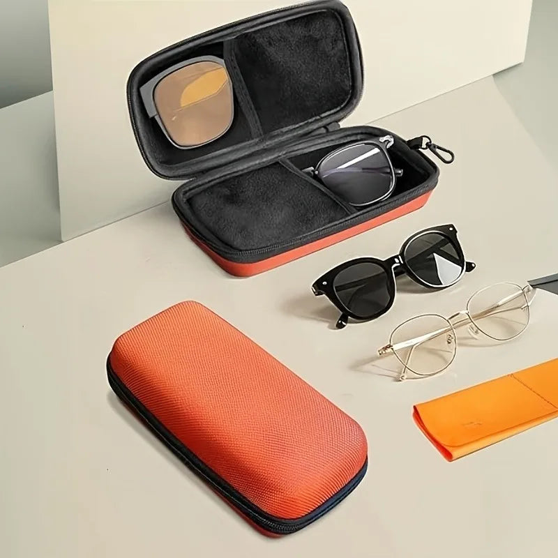 Hard Shell Double Compartment Glasses Case | EVA Storage Box Glasses Storage Case Qme