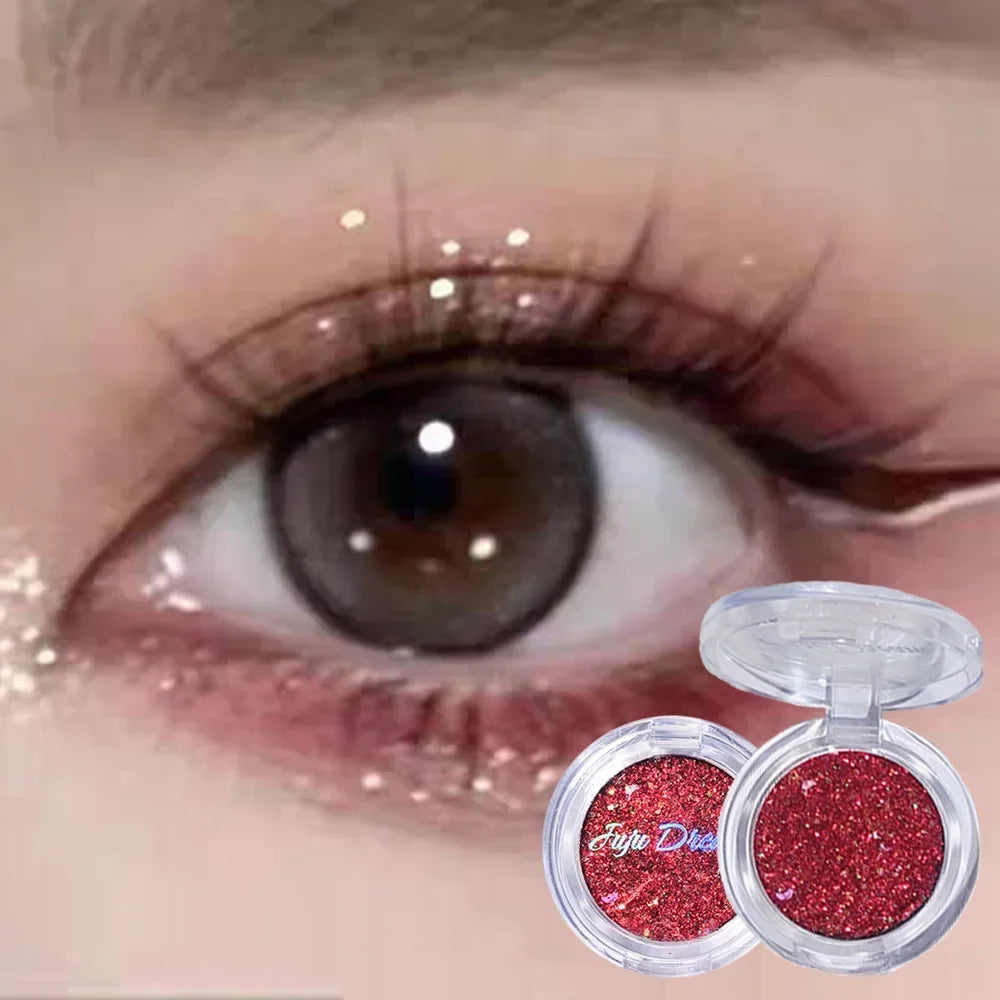 Monochrome Glitter Mermaid Shimmer Eyeshadow Compact | Vegan Glitter Eyeshadow Compact Qme