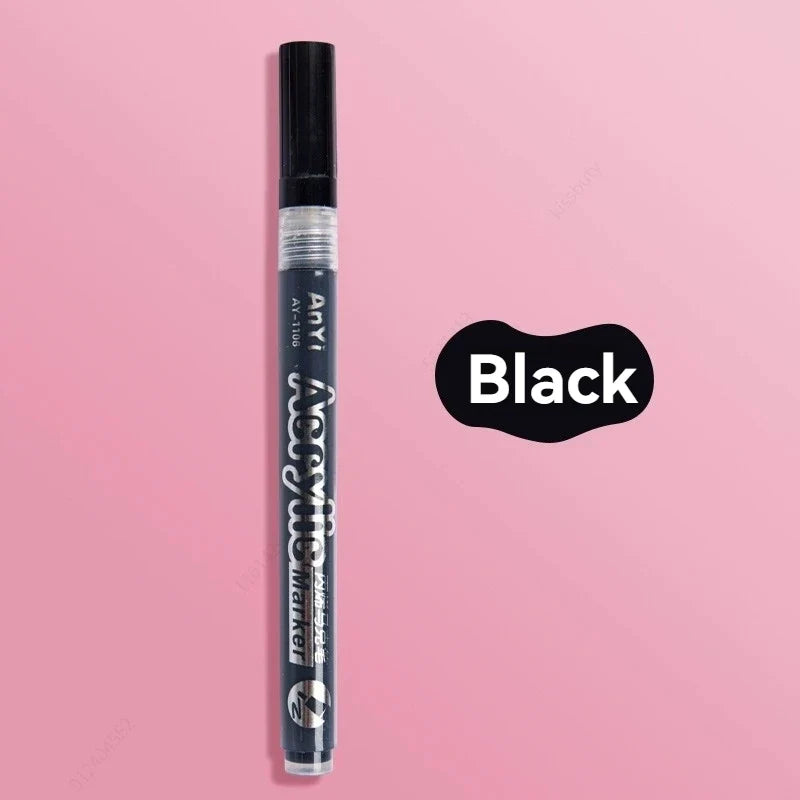 Black Acrylic Paint Markers – Rock, Stone, Ceramic & Tire Pens Acrylic Paint Markers Qme