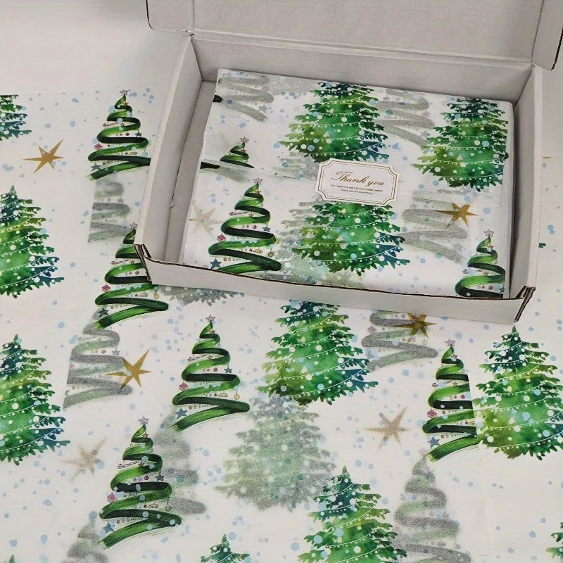 Christmas Tree Tissue Paper – Colorful Gift Wrapping Sheets Gift Wrapping Paper Qme