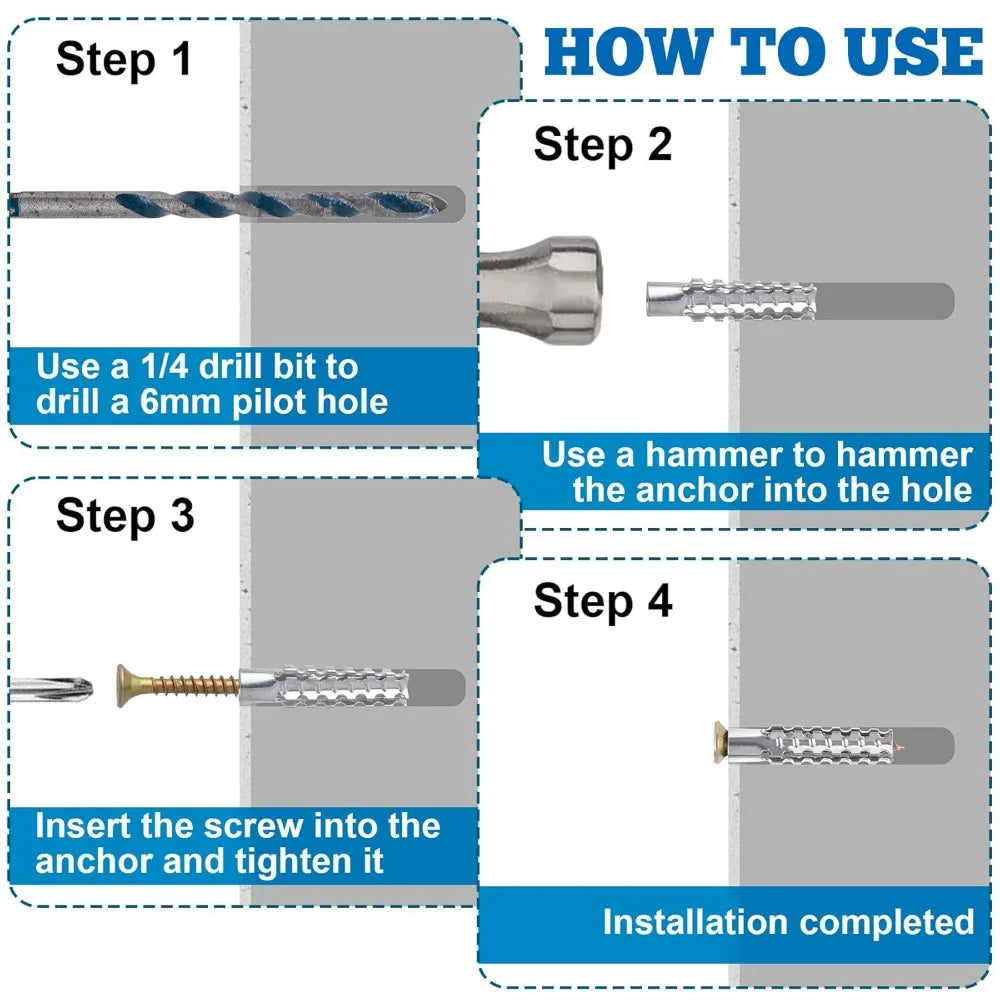 Metal Sawtooth Expansion Pipe Self-Tapping Screws | Hollow Wall Anchors Wall Anchor Screw Set Qme