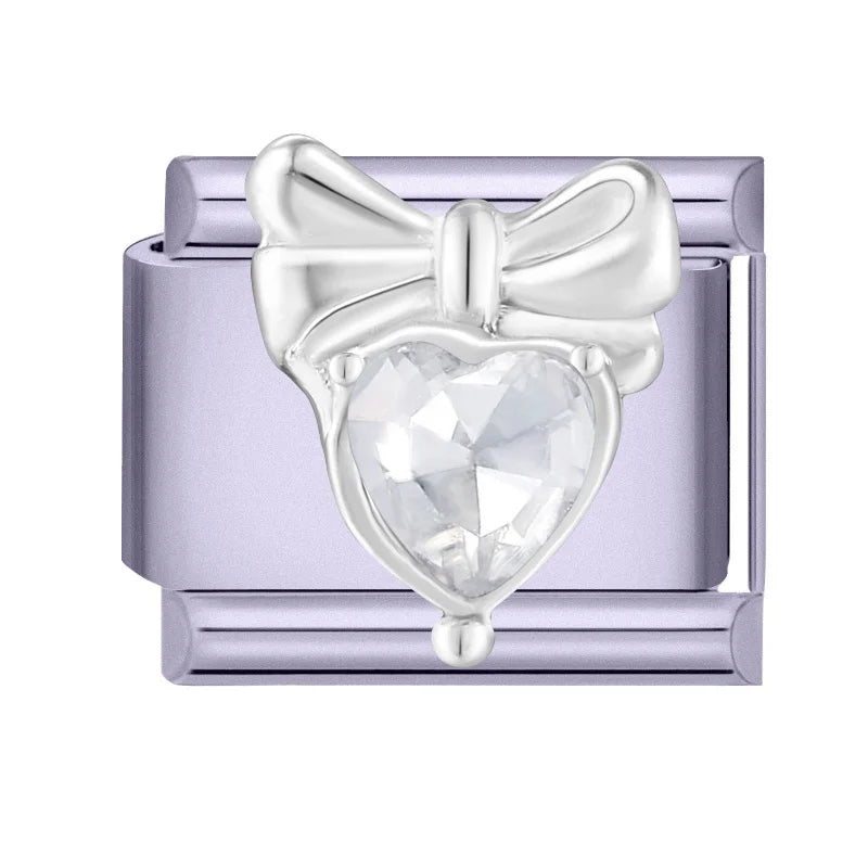 Zircon Bow Butterfly Rabbit Italian Charm Links DIY Bracelet