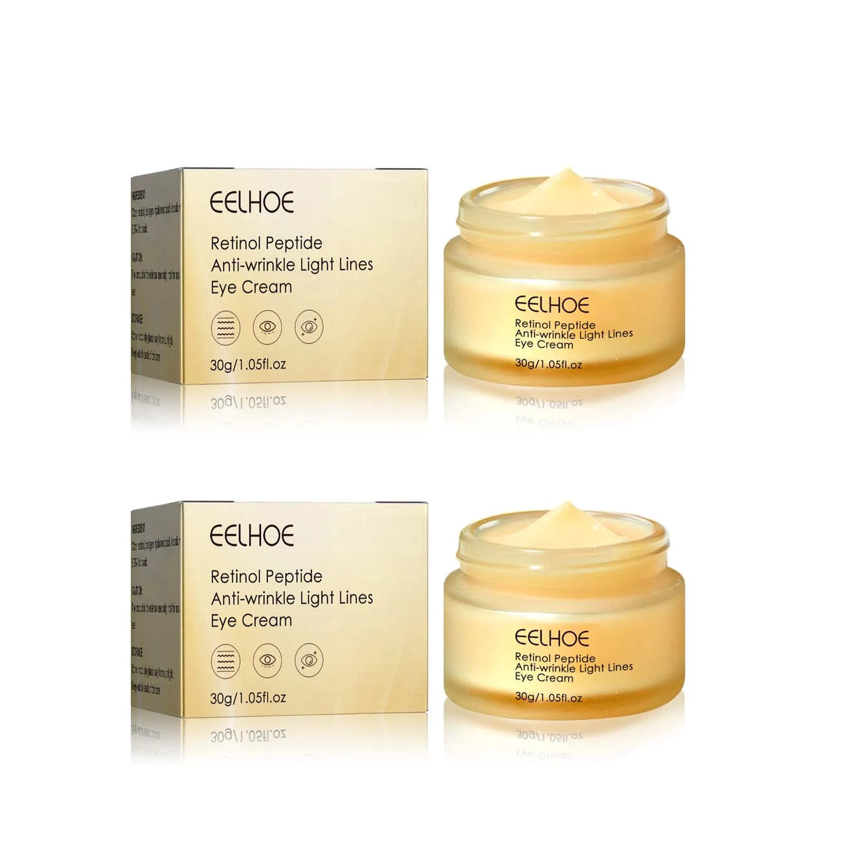 Retinol Peptide Eye Cream – Brighten & Firm Under Eyes Retinol Eye Cream Qme 2 x 30g Boxed