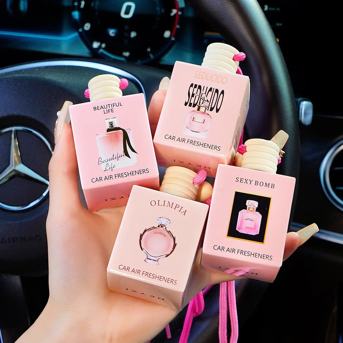 HEYXI Car Hanging Air Freshener – Long-Lasting Fragrance Car Air Freshener Qme