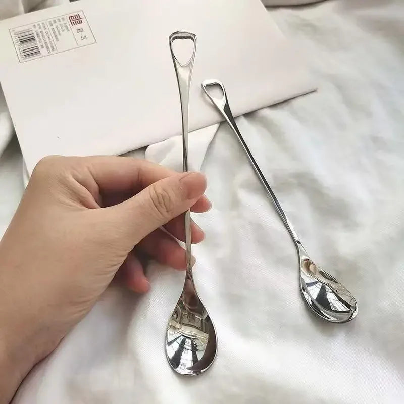 Stainless Steel Long Handle Spoon – Coffee, Tea & Dessert Long Handle Spoon Qme