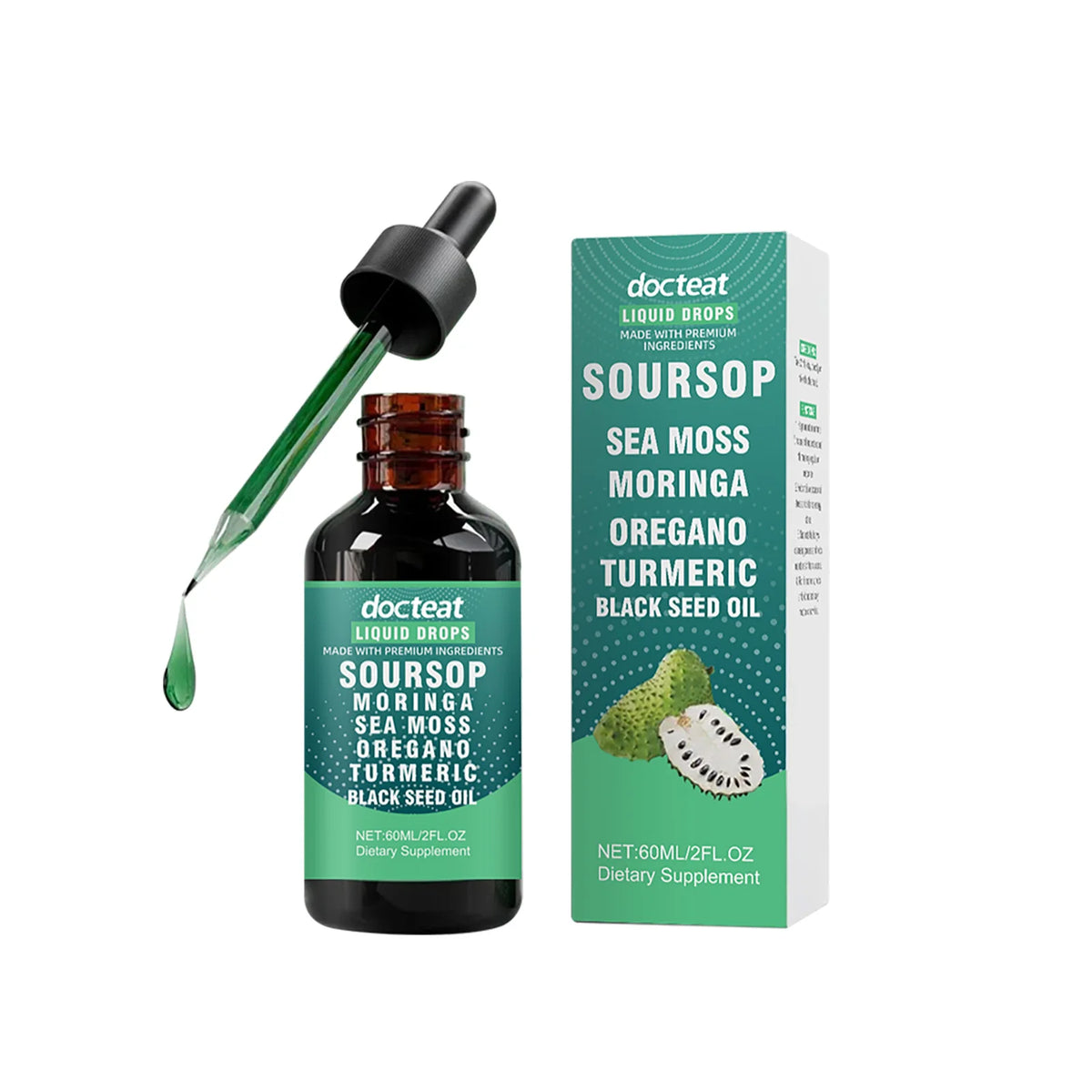 DOCTEAT Soursop Liquid Extract – Energy & Vitality Blend Herbal Liquid Extract Qst