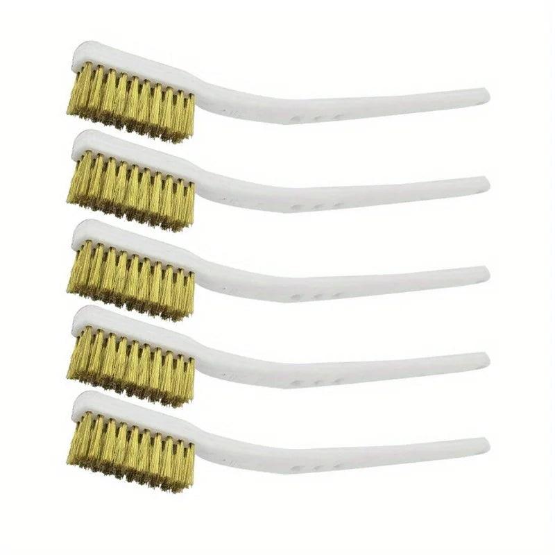 Brass Wire Brush Set 5-Pack – Mini Metal Polishing Brushes Wire Brush Set Qme 3pcs
