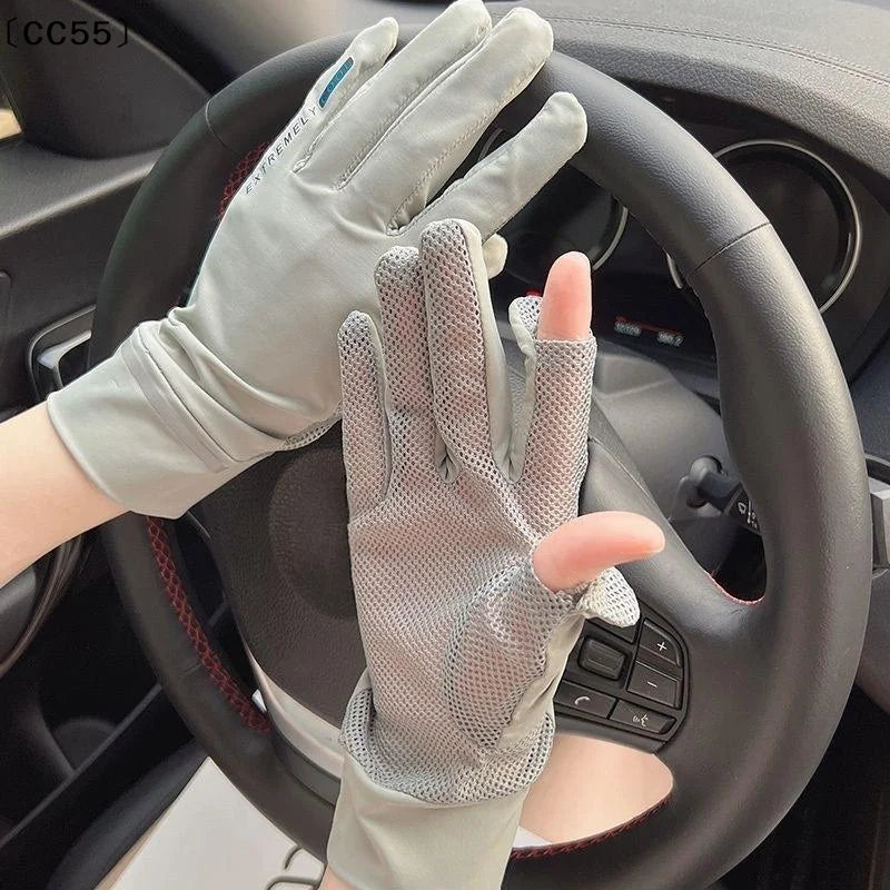 Women's UV Sun Protection Gloves – Touchscreen Breathable Mesh Sun Protection Gloves Qst