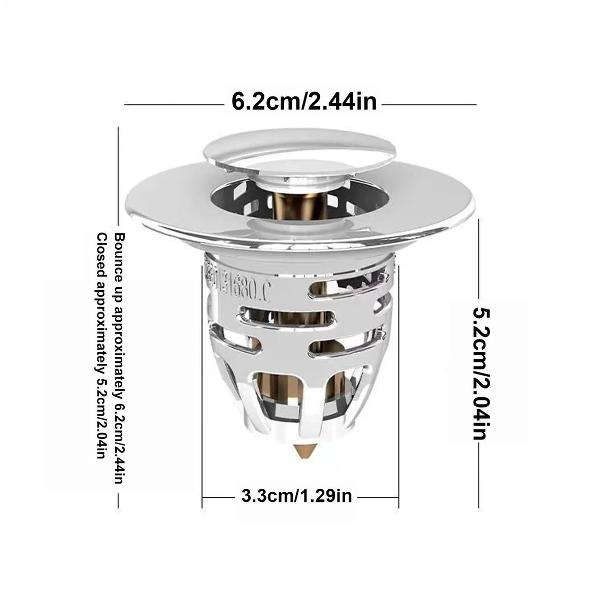 Pop-Up Sink Drain Stopper & Strainer – Basin & Kitchen Sink Drain Stopper Qme