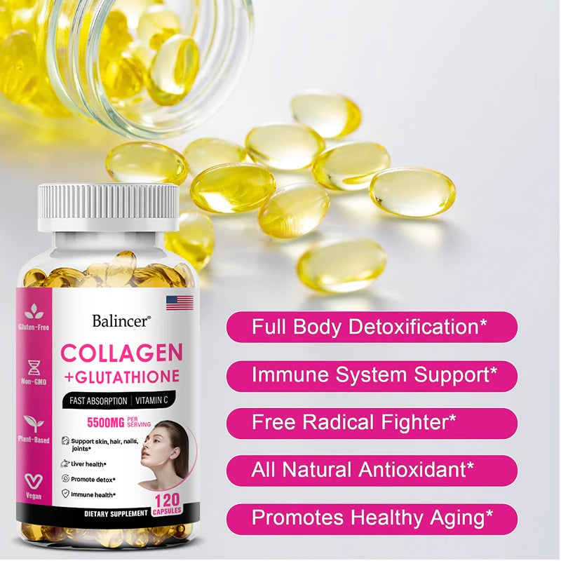 Glutathione Collagen Capsules – Antioxidant Skin Supplement Collagen Supplement Qst