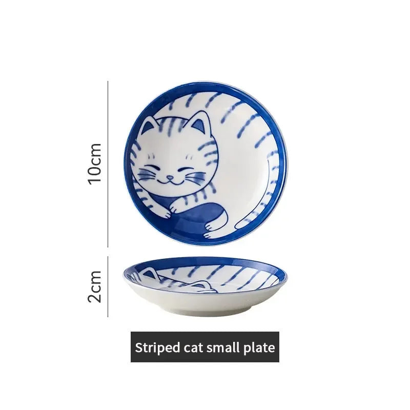 Japanese Ceramic Sauce Dish & Sushi Plate – Cute Lucky Cat Design Ceramic Sauce Dish Qme 1pc Style B 2x10cm