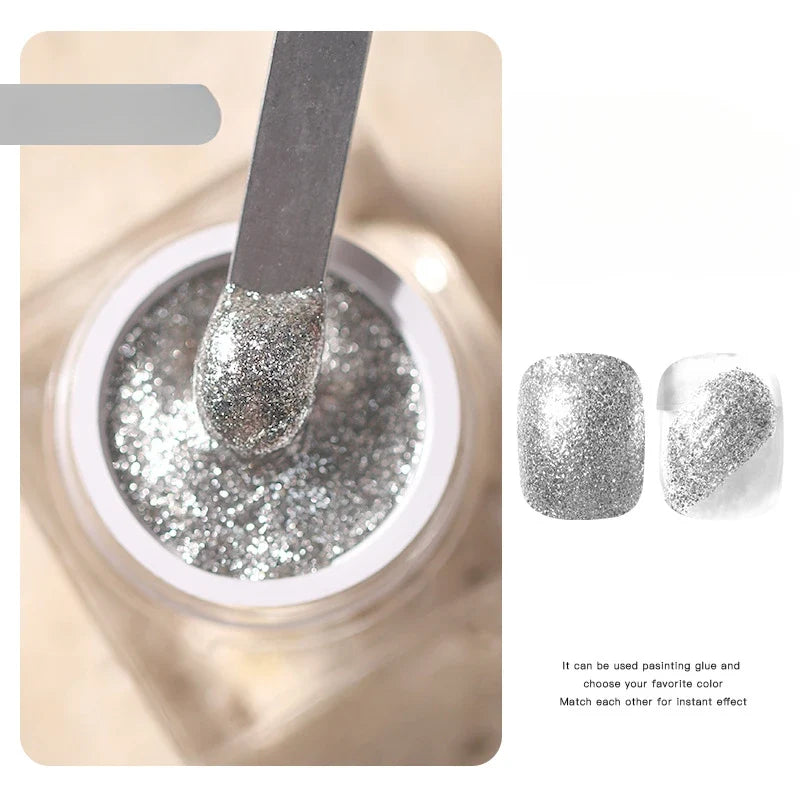 Glitter Nail Polish Crushed Diamond Shift Pigment Powder | Qme Nail Art Pigment Qme