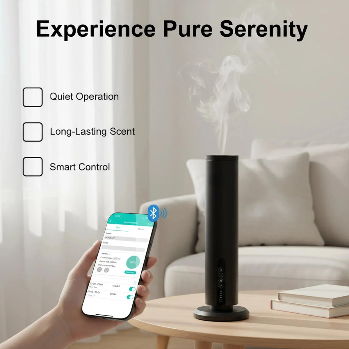 PDQ Waterless Essential Oil Diffuser – Bluetooth Cold Air Scent Machine Essential Oil Diffuser Qst