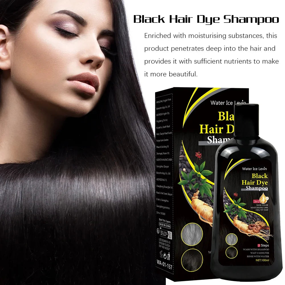 Organic Black Hair Dye Shampoo – Covers Gray & White Hair Hair Dye Shampoo Qme