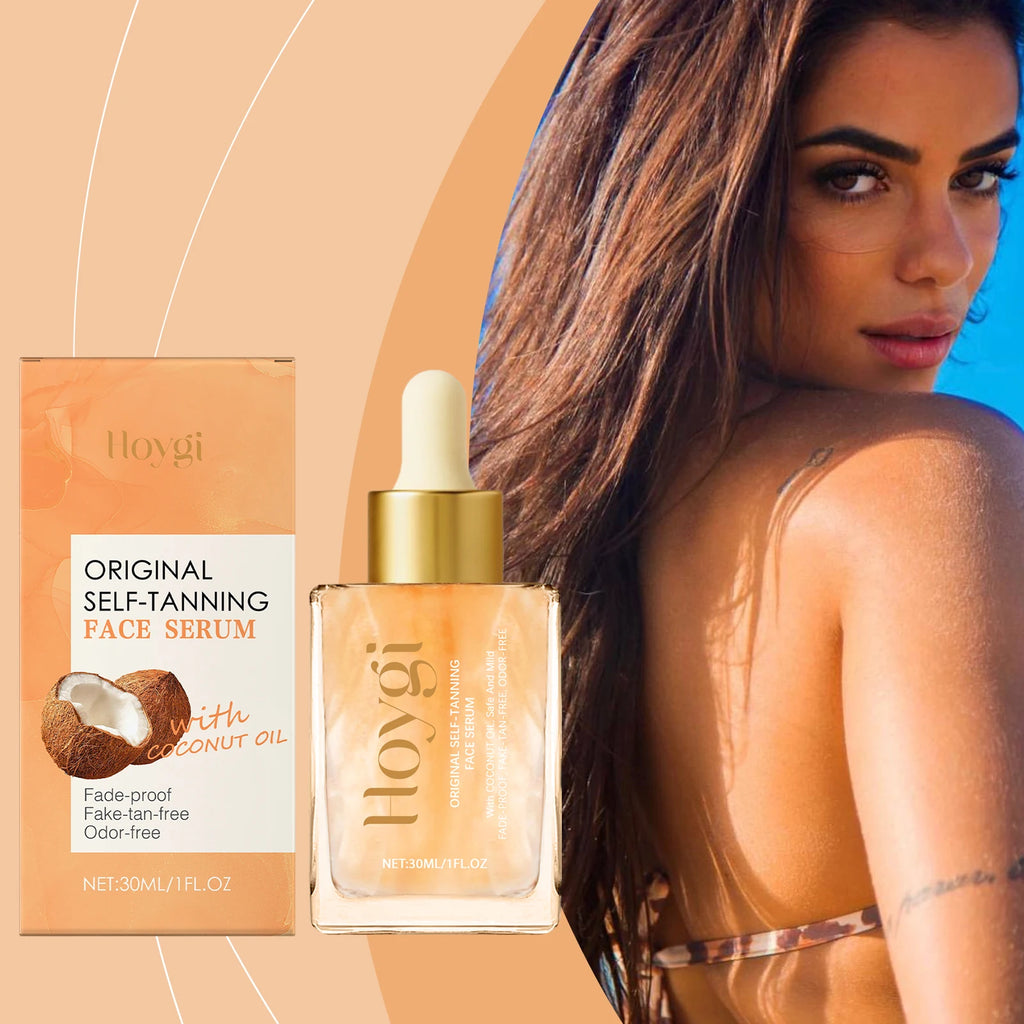 Hoygi Self-Tanning Face Serum – Streak-Free Natural Glow Self-Tanning Serum Qst